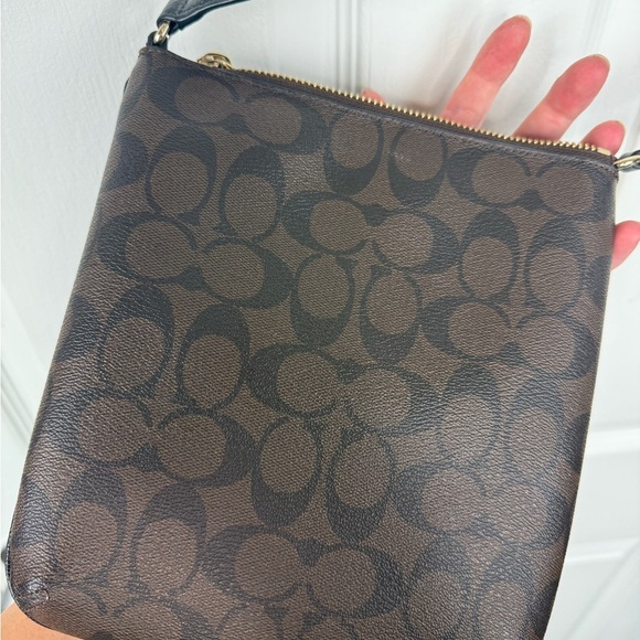 Coach Monogram Brown and Black Crossbody Bag - Picture 6 of 7